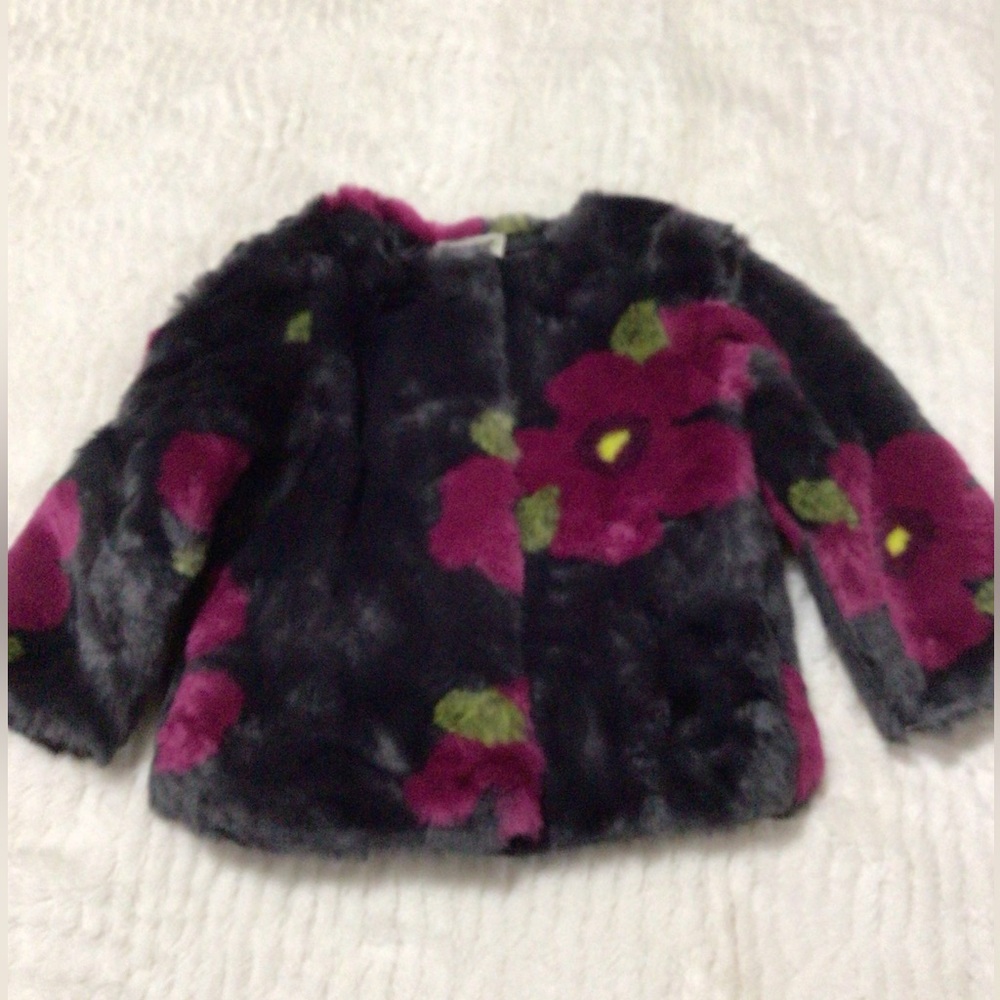 New Floral Faux Fur Kids Jacket